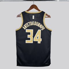 Regata NBA Milwaukee Bucks Antetokounmpo Nº34  Masculina - Preto