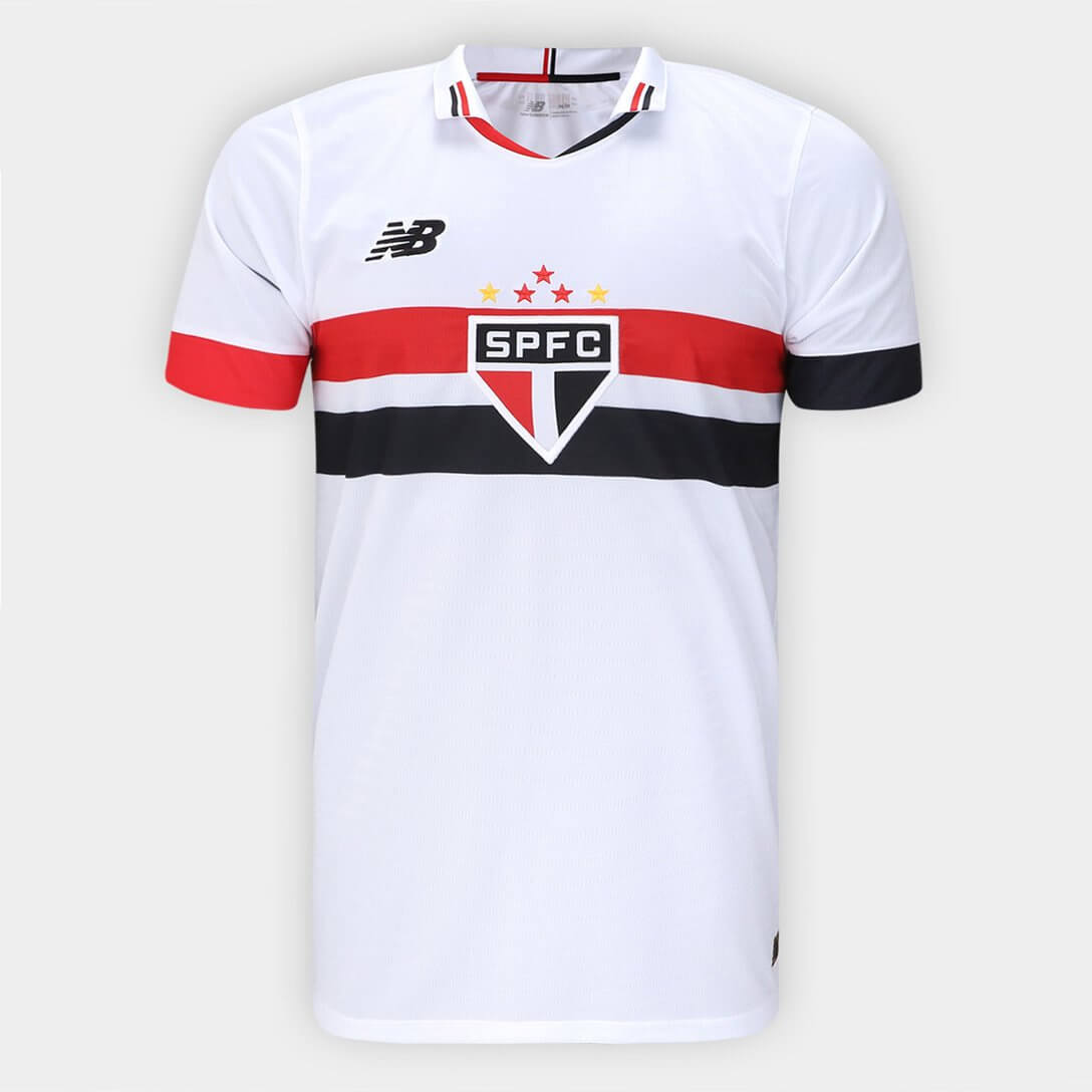 Camisa São Paulo I 24/25 Torcedor Masculina - Branco+vermelho - WC ProSports