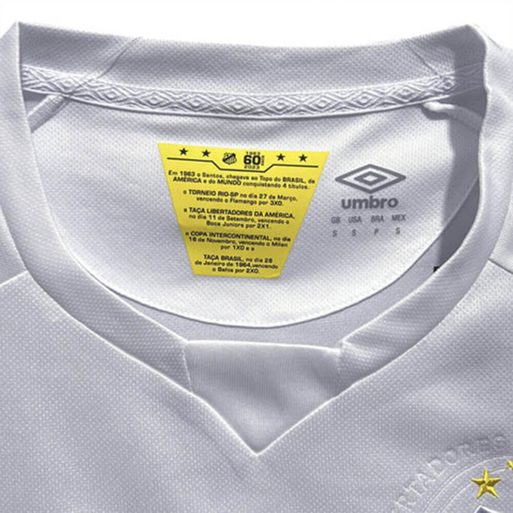 Camisa Santos I 23/24 Torcedor Masculino - Branco+Amarelo - WC ProSports