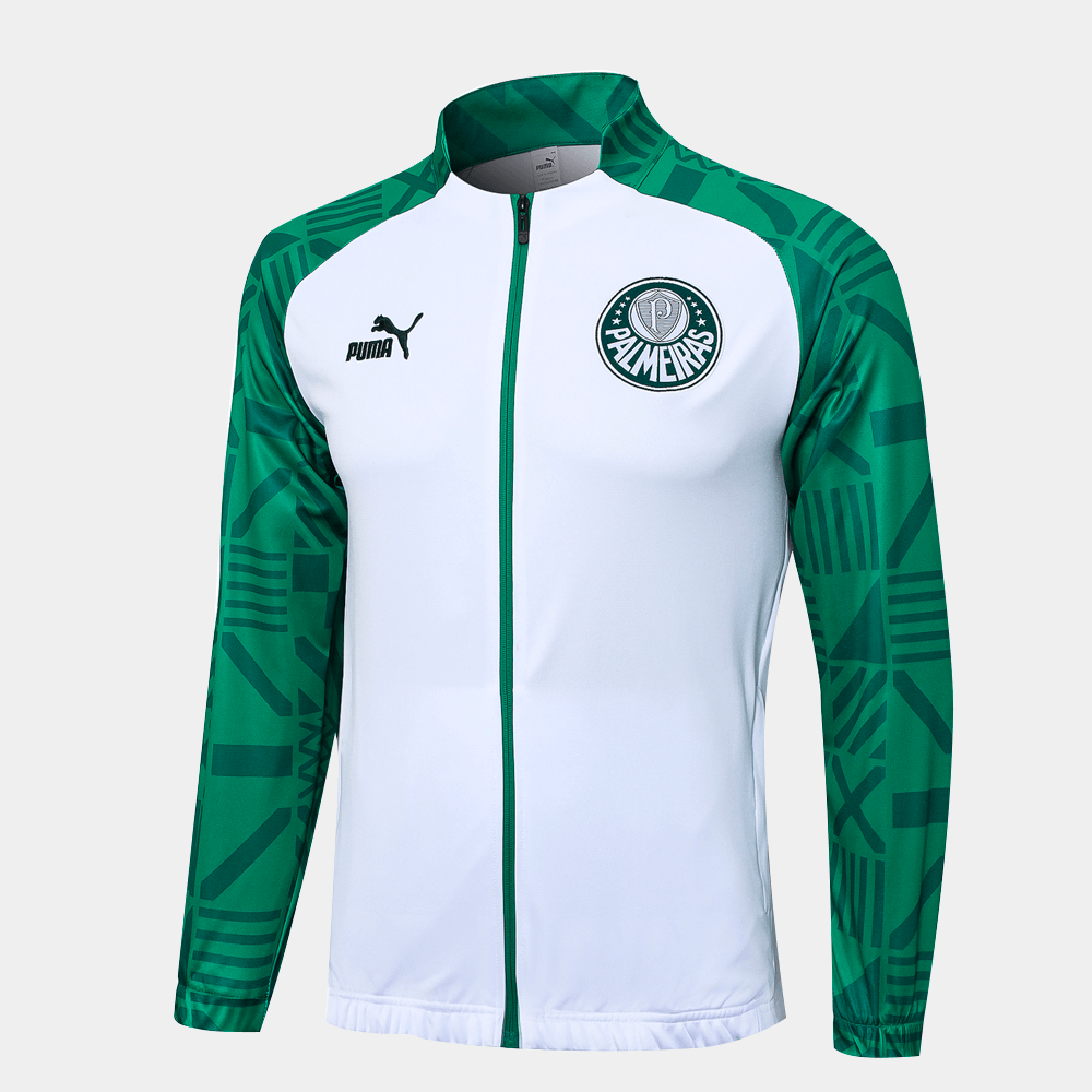 Jaqueta Pré-Jogo Palmeiras 23/24 Masculina - Branco+Verde - WC ProSports