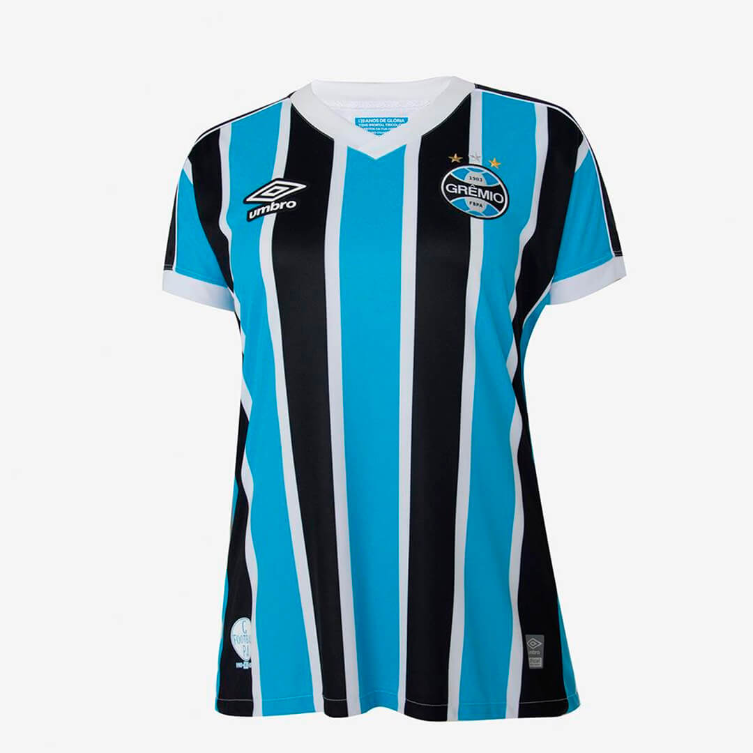 Camisa Grêmio I 23/24 Torcedor Feminina - Azul+Preto - WC ProSports