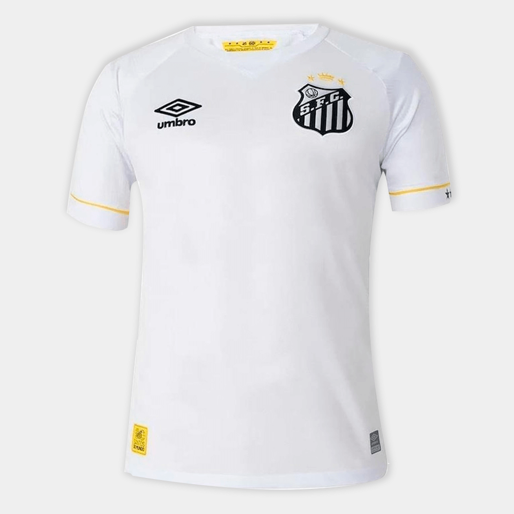 Camisa Santos I 23/24 Torcedor Masculino - Branco+Amarelo - WC ProSports