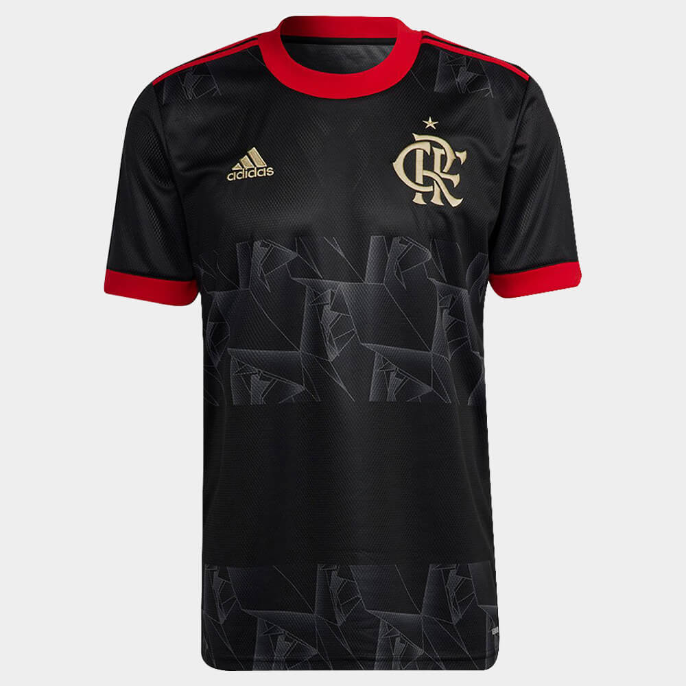 Camisa Flamengo III 21/22 Torcedor Masculina - Preto+Vermelho - WC ProSports