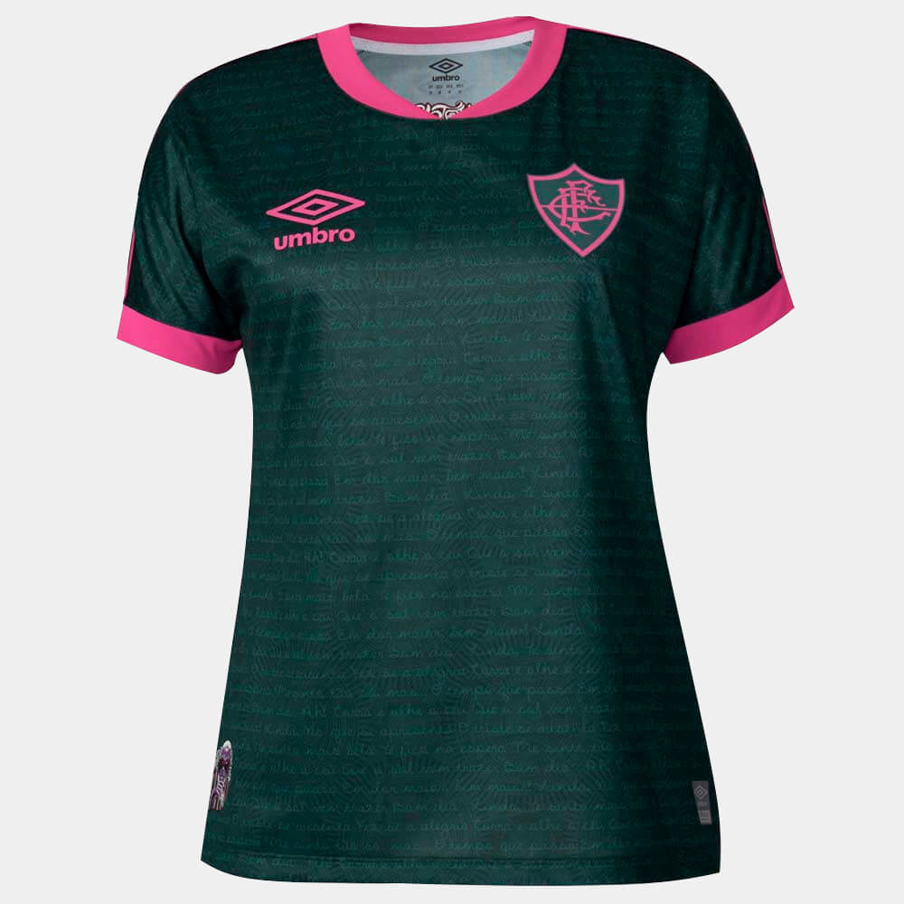 Camisa Fluminense III 23/24 Torcedor Feminina - Verde+Rosa - WC ProSports