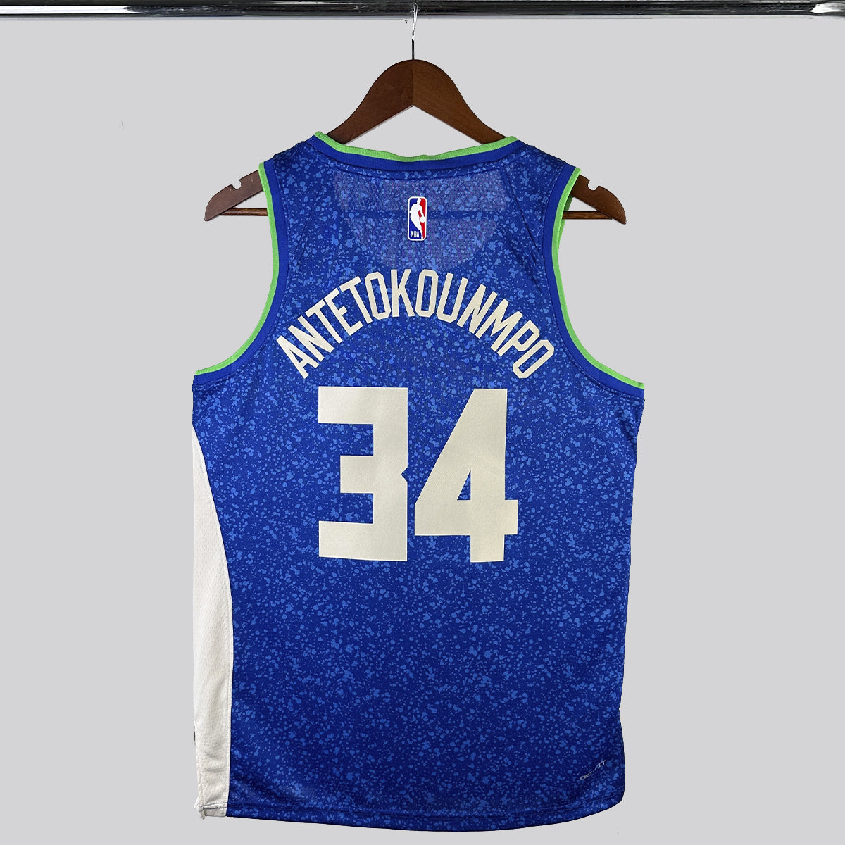 Regata NBA Milwaukee Bucks Antetokounmpo City Edition Nº34  Masculina - Azul