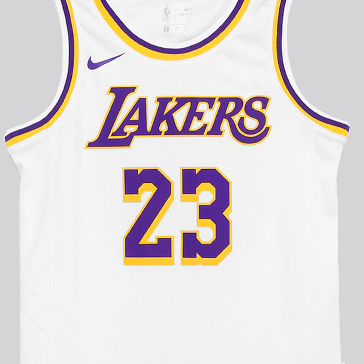 Regata NBA Los Angeles Lakers nº 23 Lebron James Masculina - Branco+Roxo