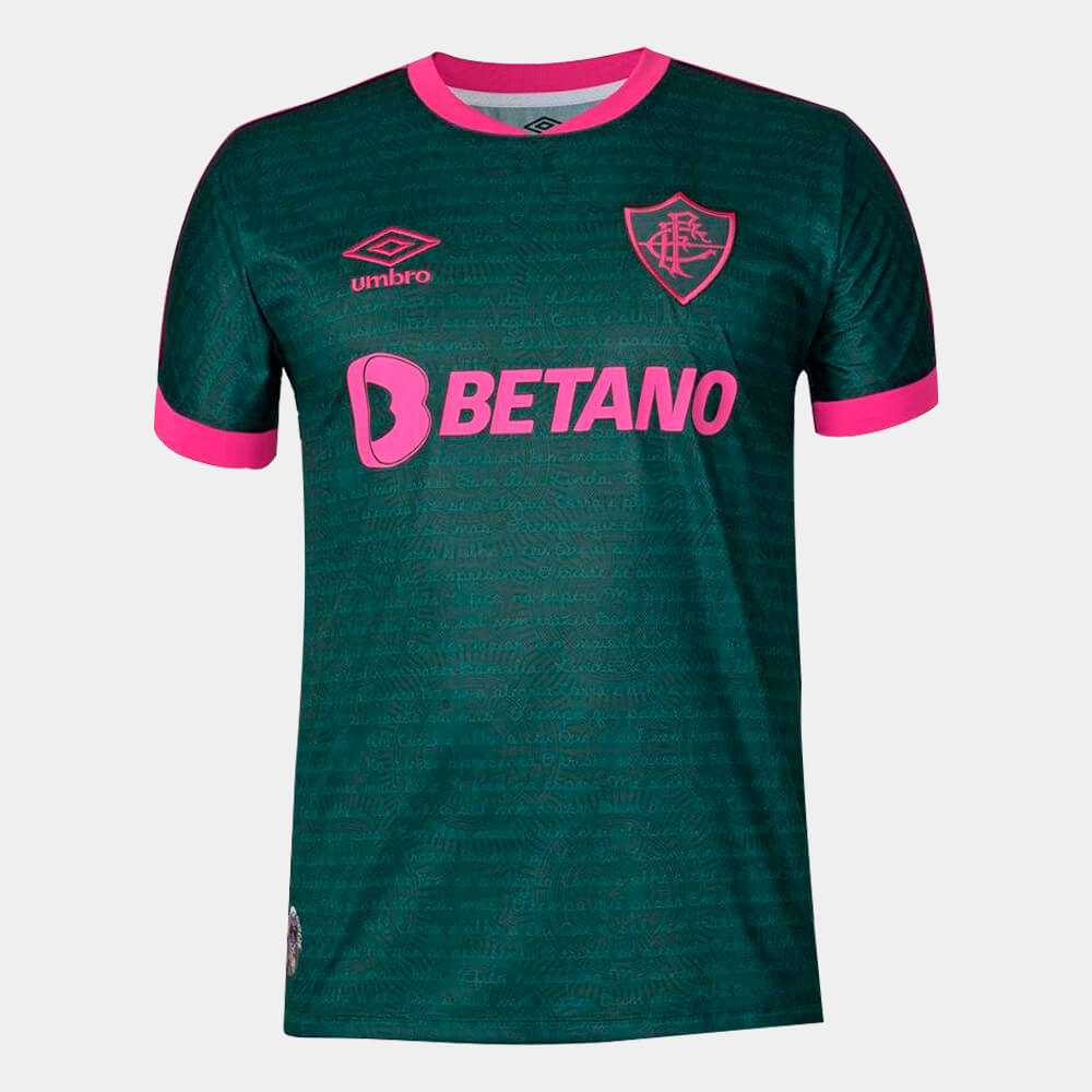 Camisa Fluminense III 23/24 Torcedor Masculina - Verde+Rosa - WC ProSports