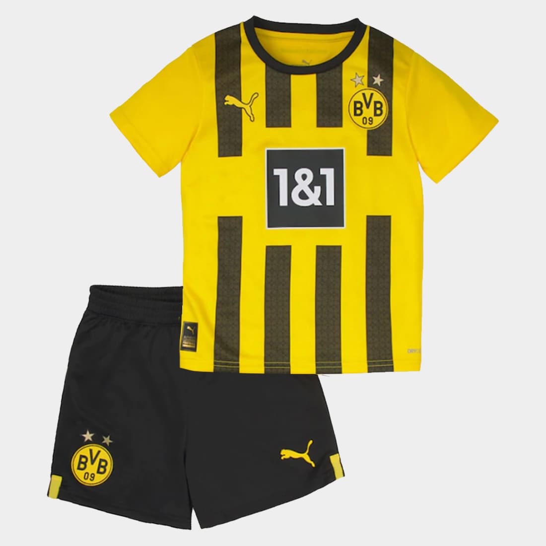 Kit Infantil Borussia Dortmund I 22/23 Unissex - Amarelo+Preto - WC ProSports