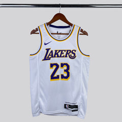 Regata NBA Los Angeles Lakers nº 23 Lebron James Masculina - Branco+Roxo