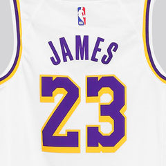 Regata NBA Los Angeles Lakers nº 23 Lebron James Masculina - Branco+Roxo