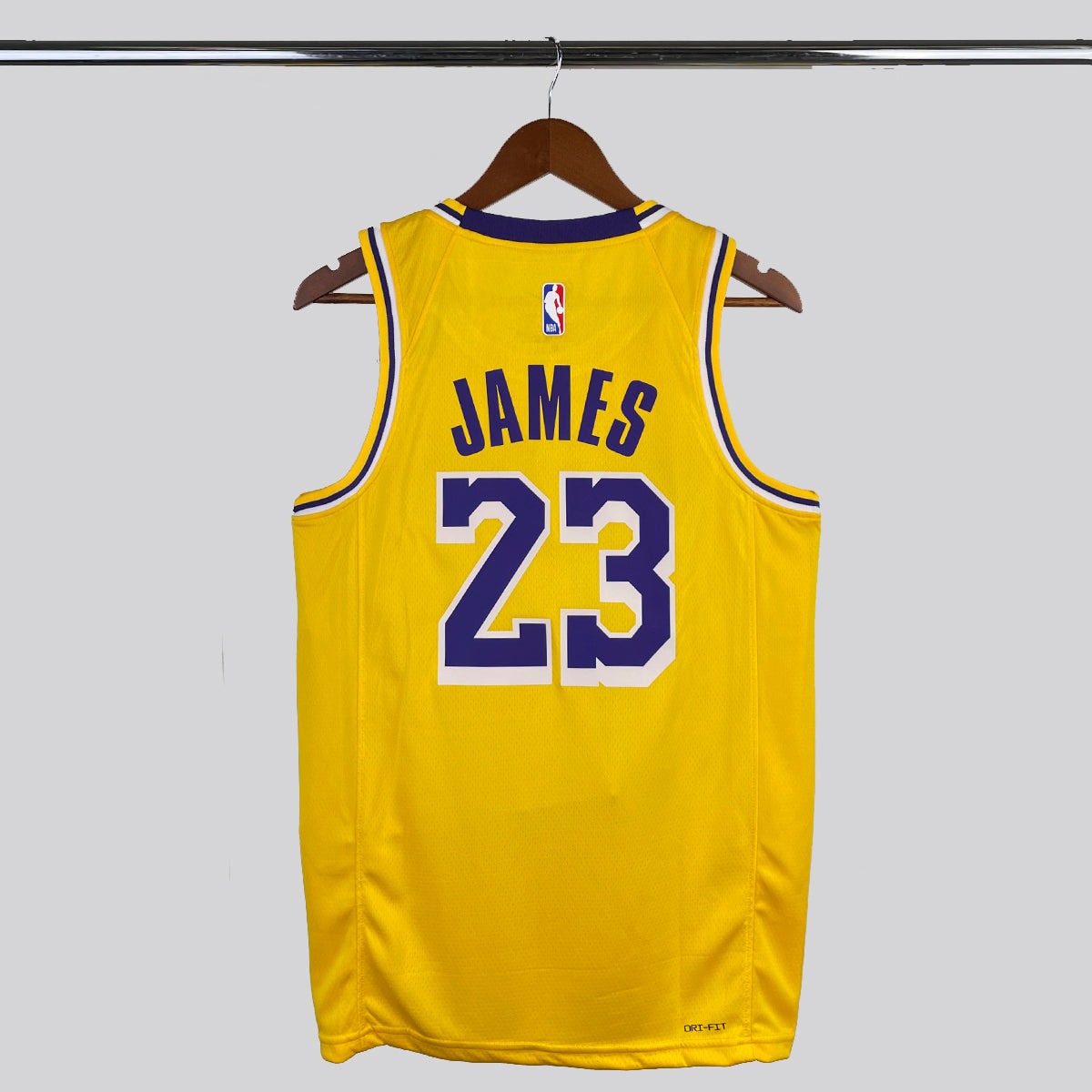 Regata NBA Los Angeles Lakers nº 23 Lebron James Masculina - Amarelo+Roxo