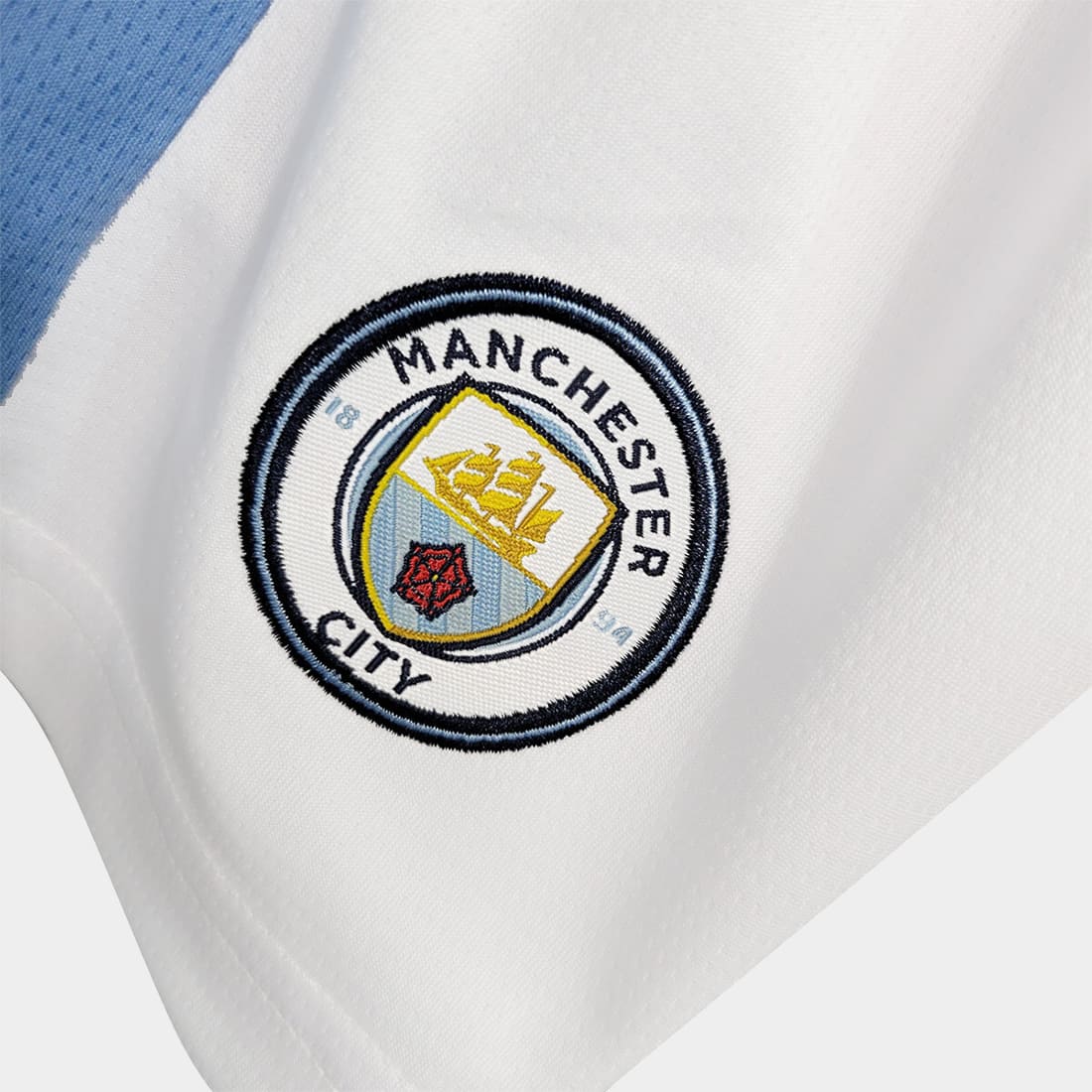 Kit Infantil Manchester City I 23/24 Unissex - Azul+Branco - WC ProSports