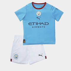 kit Infantil Manchester City I 22/23 Unissex - Azul+Branco - WC ProSports