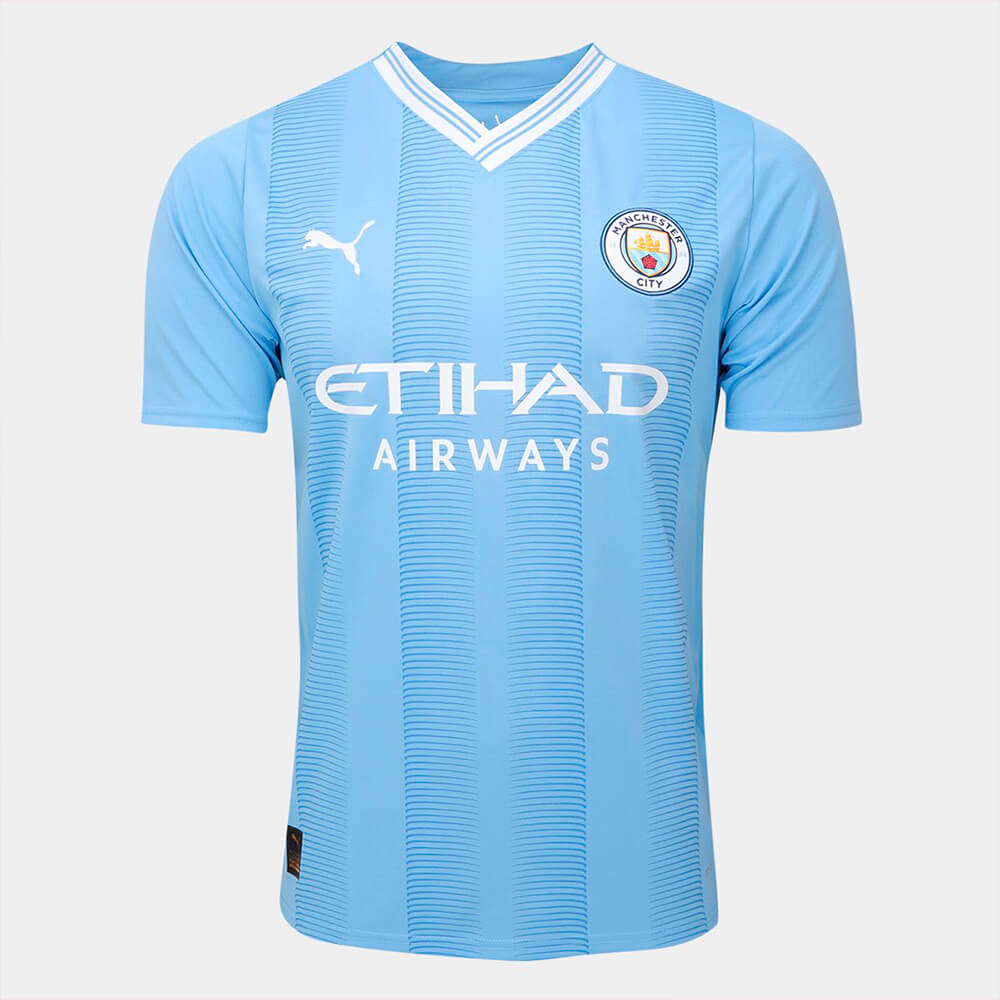 Camisa Manchester City 23/24 Torcedor Masculina - Azul Claro+Branco - WC ProSports